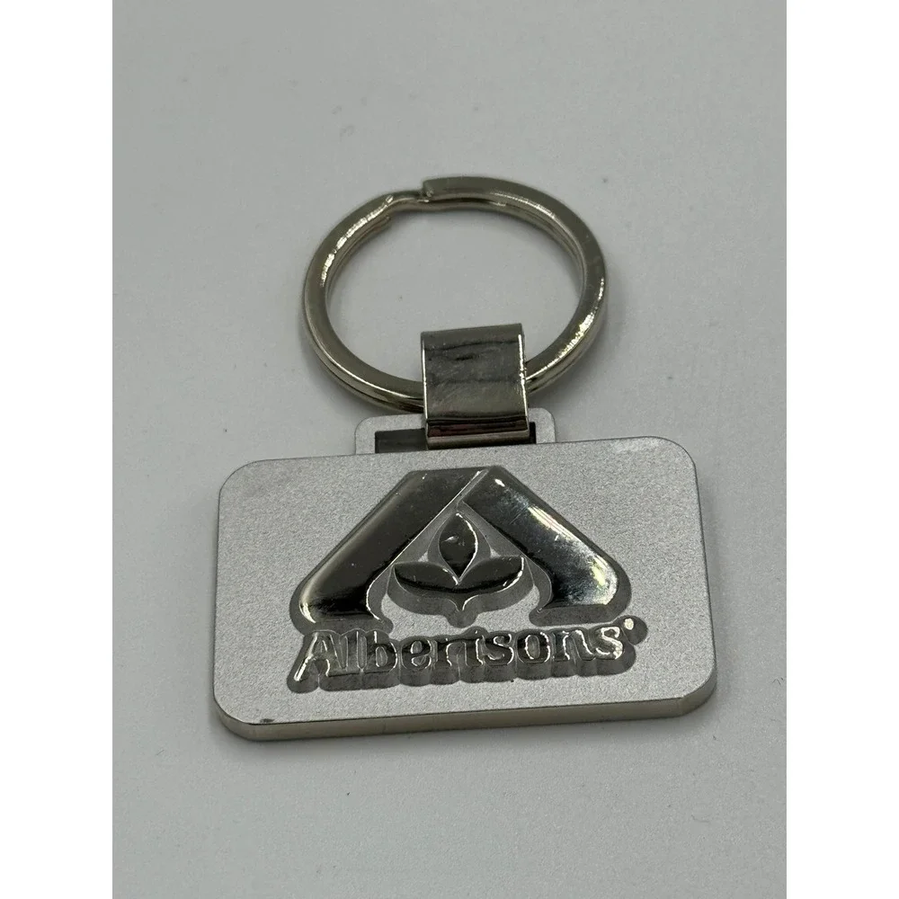 Albertsons 5 Year Service Award Keychain Silver Tone Metal Employee Collectible